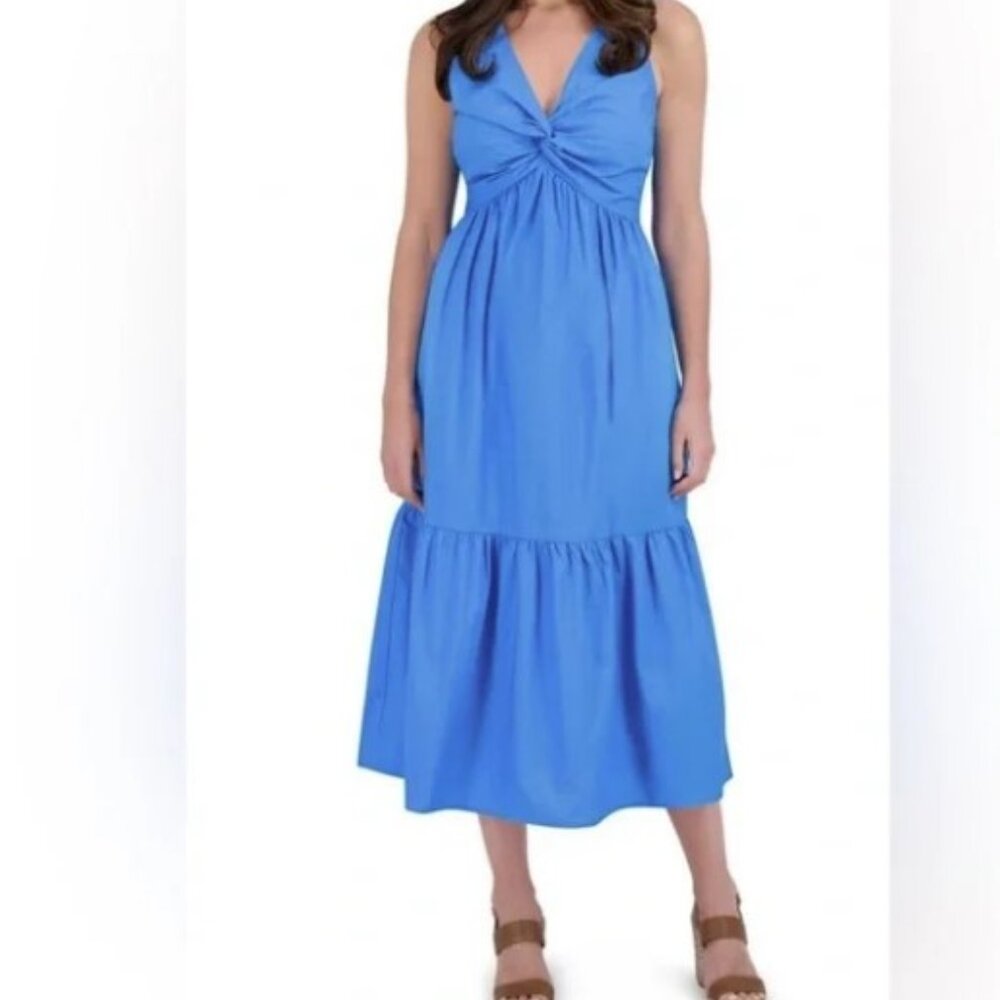 French Connection Vibrant Blue Maxi Dress Wome's Size Large